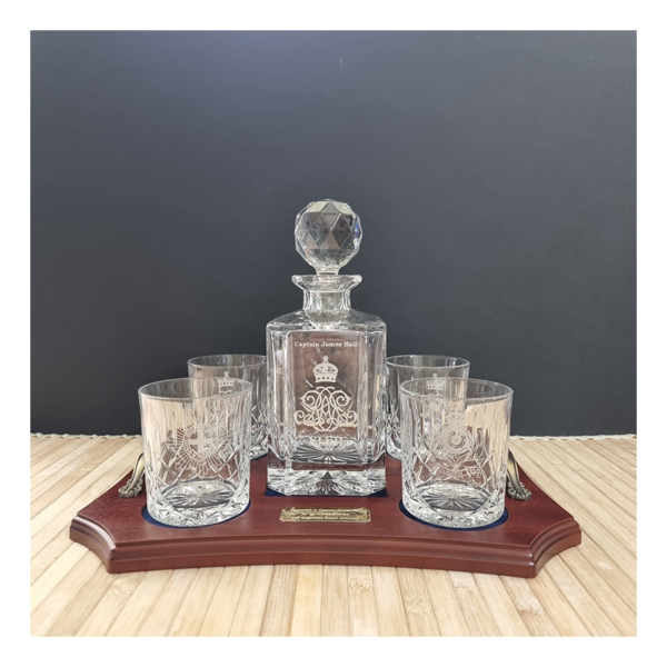 Military Decanter Tray Set