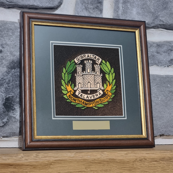 The Northamptonshire Regiment Framed Badge