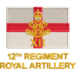 12 Regt Ra Cr Embroidered Badge For Clothing