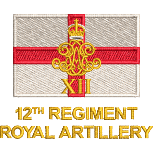 12 Regt Ra Cr Embroidered Badge For Clothing