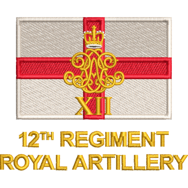 12 Regt Ra Er Embroidered Badge For Clothing