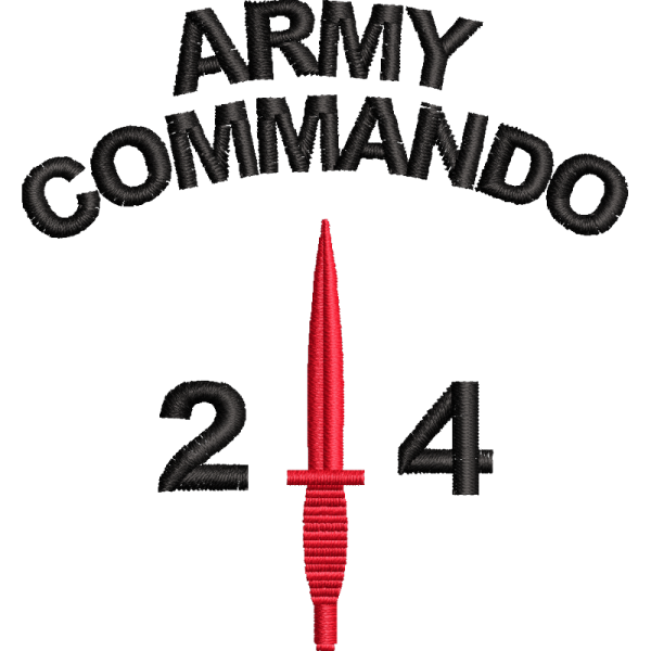 24 Commando Embroidered Badge For Clothing