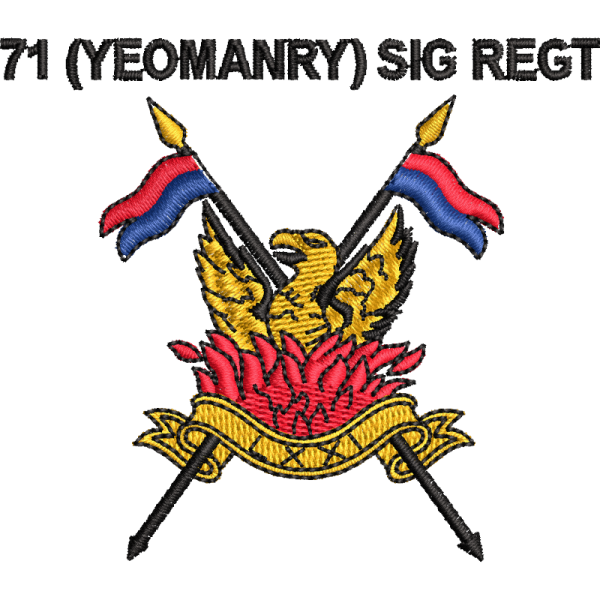 71 Yeomanry Sig Regt Embroidered Badge For Clothing
