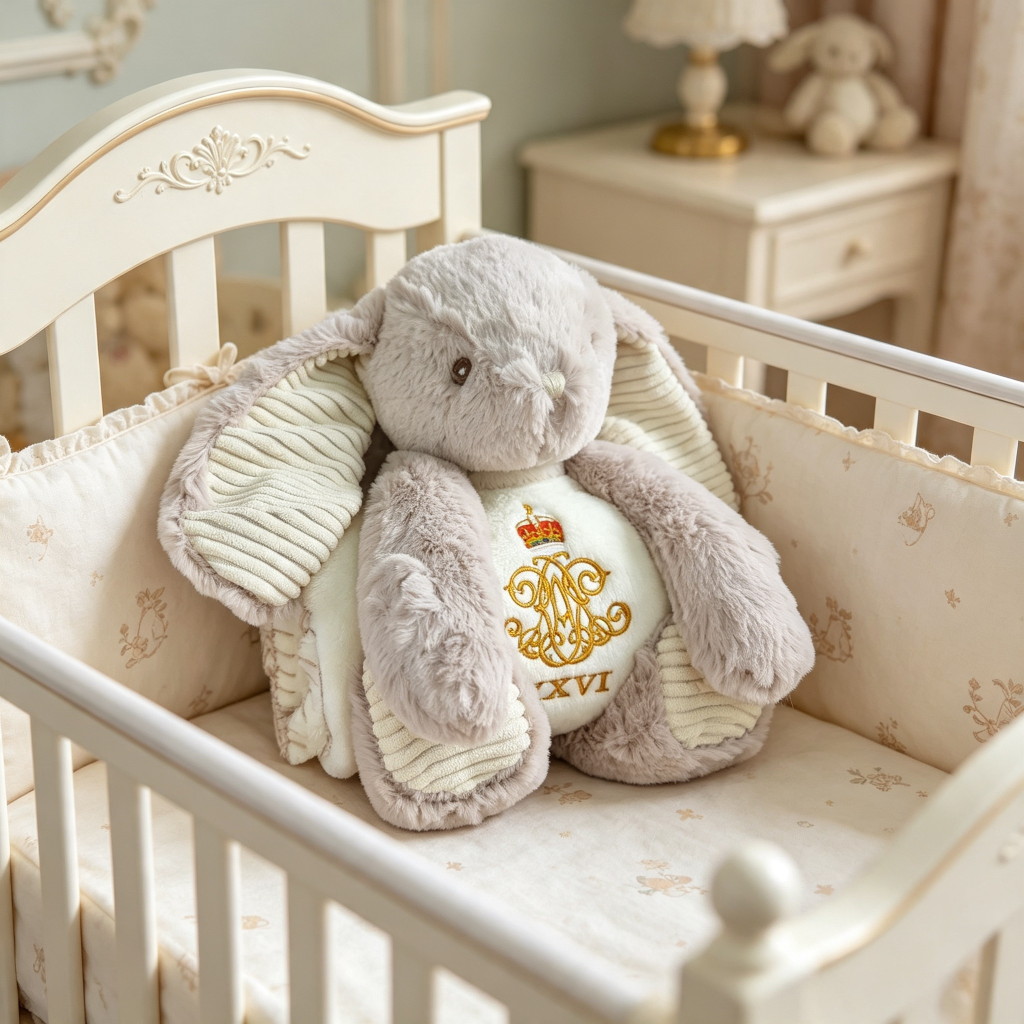 Embroidered Bunny In Crib