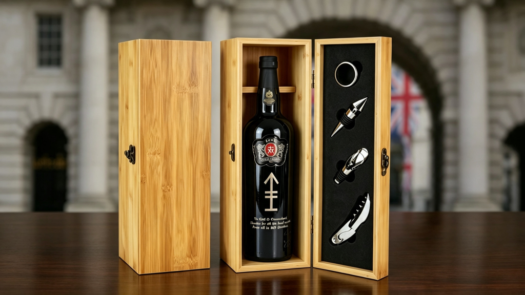 Engraaved Port In A Wood Presentation Box