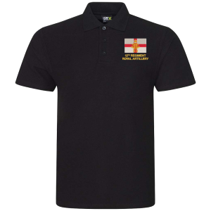 12 Regt RA CR Black Polo Shirt