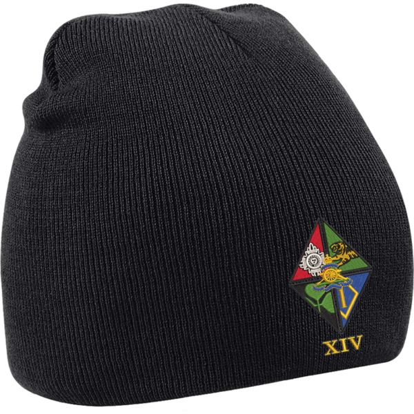 14 Regt RA CR Black Beanie