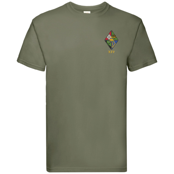 14 Regt RA CR Classic Olive Premium Cotton T-Shirt