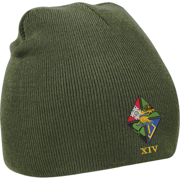 14 Regt RA CR Olive Green Beanie