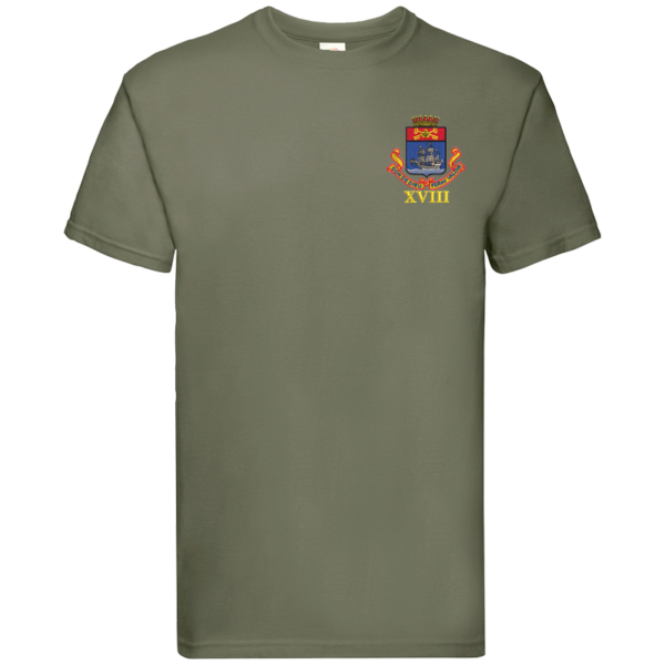 18 Battery Classic Olive Premium Cotton T-Shirt