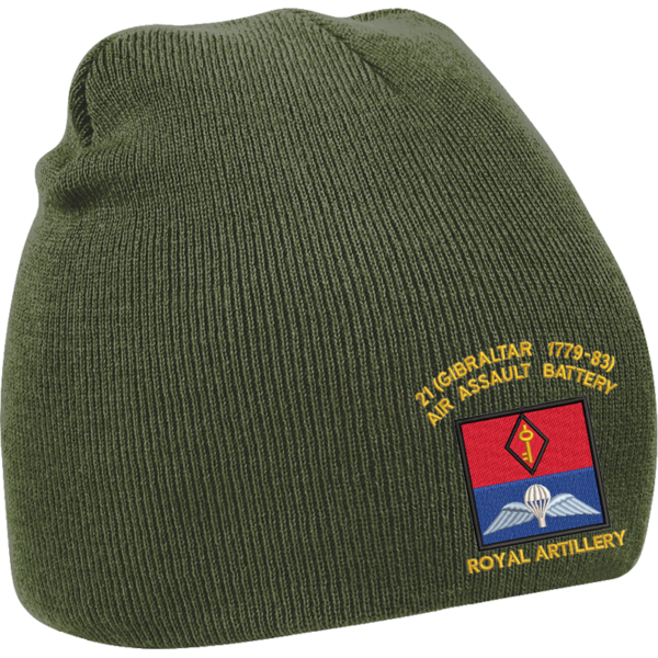 21 Battery Wings Olive Green Beanie
