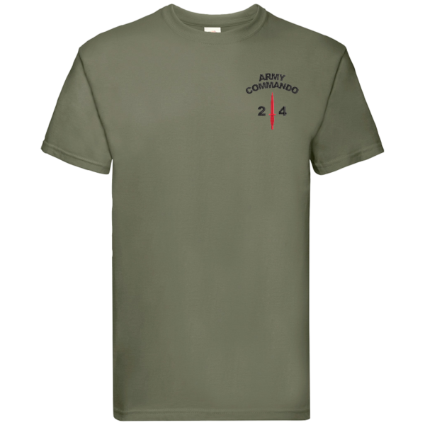 24 Commando Classic Olive Premium Cotton T-Shirt