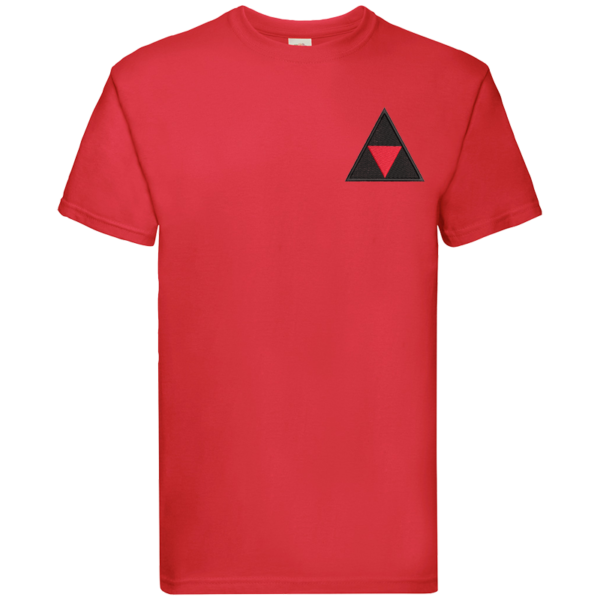 3 UK Div Red Premium Cotton T-Shirt