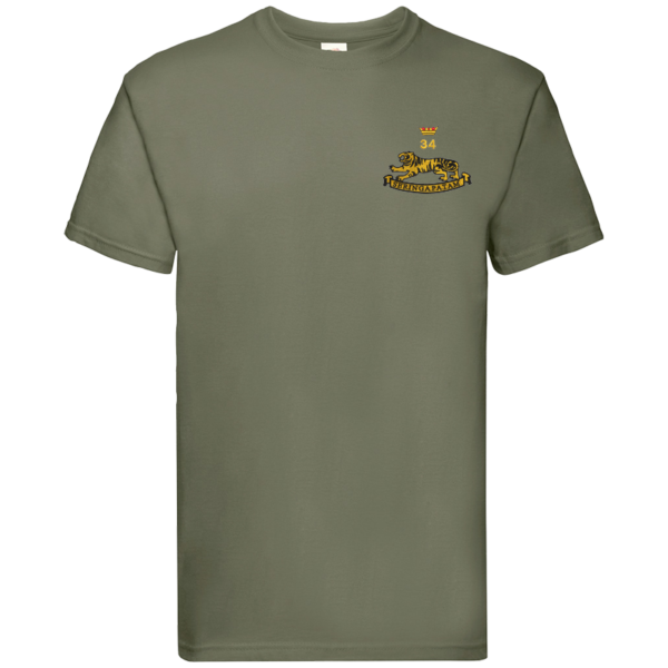 34 Battery Classic Olive Premium Cotton T-Shirt