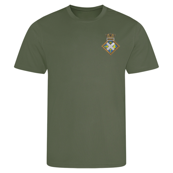 HMS Caledonia Earthy Green Performance T-Shirt