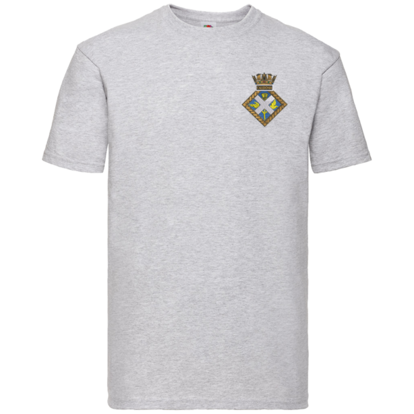 HMS Caledonia Heather Grey Premium Cotton T-Shirt