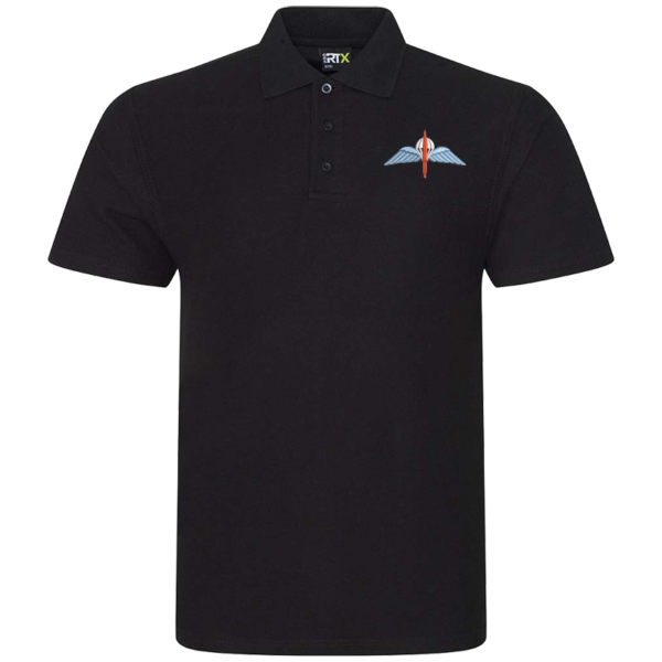 Wings & Dagger Black Polo Shirt